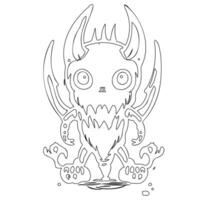 Monster alien outline illustration sketch vector