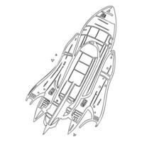 Space shuttle outline illustration sketch vector