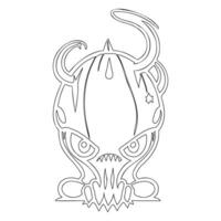 Monster alien outline illustration sketch vector