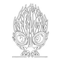 Monster alien outline illustration sketch vector