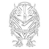 Monster alien outline illustration sketch vector