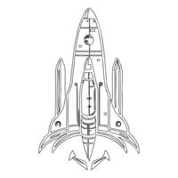 Space shuttle outline illustration sketch vector