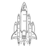 Space shuttle outline illustration sketch vector