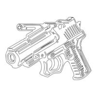 Gun galaxy outline illustration sketch vector