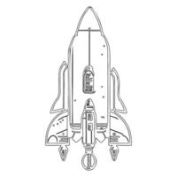 Space shuttle outline illustration sketch vector