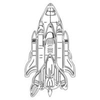 Space shuttle outline illustration sketch vector
