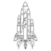 Space shuttle outline illustration sketch vector