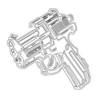Gun galaxy outline illustration sketch vector