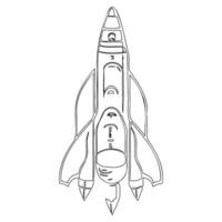 Space shuttle outline illustration sketch vector