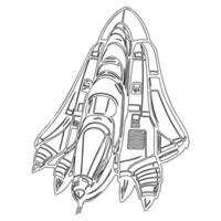 Space shuttle outline illustration sketch vector