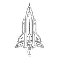 Space shuttle outline illustration sketch vector
