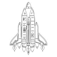 Space shuttle outline illustration sketch vector