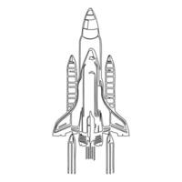 Space shuttle outline illustration sketch vector