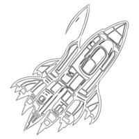 Space shuttle outline illustration sketch vector