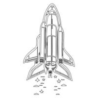 Space shuttle outline illustration sketch vector