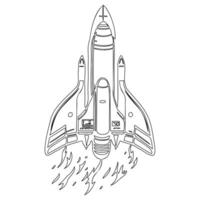 Space shuttle outline illustration sketch vector