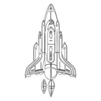 Space shuttle outline illustration sketch vector