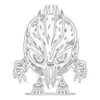 Monster alien outline illustration sketch vector