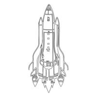 Space shuttle outline illustration sketch vector