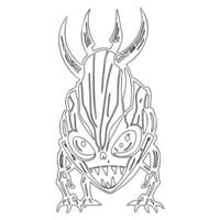 Monster alien outline illustration sketch vector