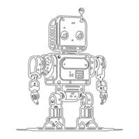 Robot outline illustration sketch vector