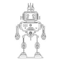 Robot outline illustration sketch vector