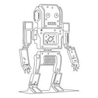 Robot outline illustration sketch vector