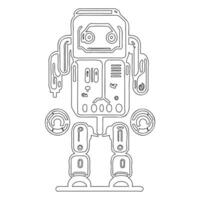 Robot outline illustration sketch vector