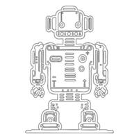 Robot outline illustration sketch vector