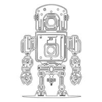 Robot outline illustration sketch vector