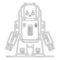 Robot outline illustration sketch vector