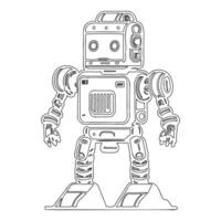 Robot outline illustration sketch vector