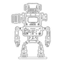 Robot outline illustration sketch vector