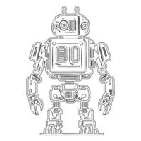 Robot outline illustration sketch vector