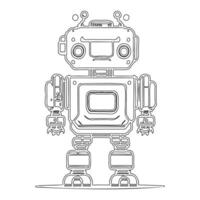 Robot outline illustration sketch vector