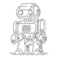 Robot outline illustration sketch vector