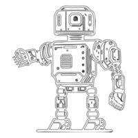 Robot outline illustration sketch vector