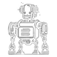 Robot outline illustration sketch vector