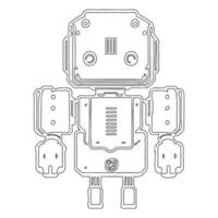 Robot outline illustration sketch vector