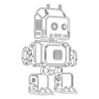 Robot outline illustration sketch vector