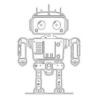 Robot outline illustration sketch vector