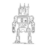 Robot outline illustration sketch vector