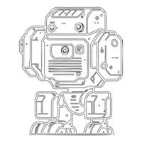 Robot outline illustration sketch vector