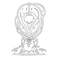 Alien outline illustration sketch vector