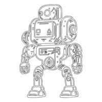 Robot outline illustration sketch vector