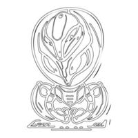 Alien outline illustration sketch vector