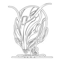 Alien outline illustration sketch vector