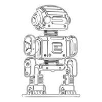 Robot outline illustration sketch vector