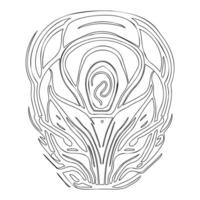 Alien outline illustration sketch vector