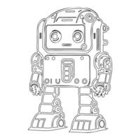 Robot outline illustration sketch vector
